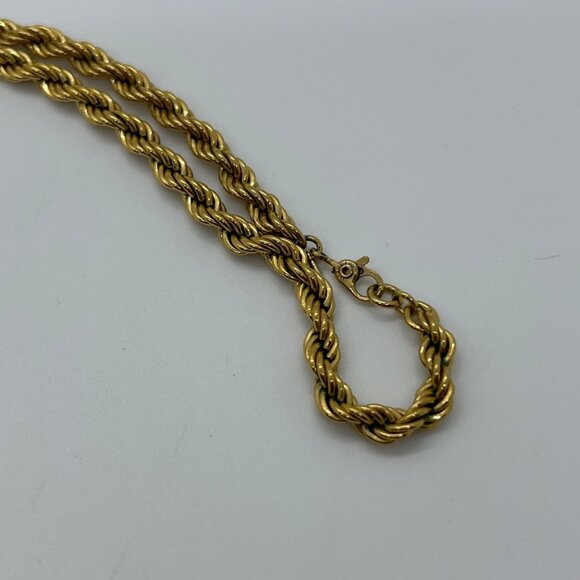 Vintage Monet 36" Rope Chain Necklace Gold-Tone Early Lobster Clasp Statement - Picture 10 of 16